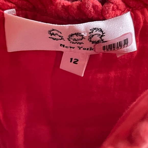 Sea New York 100% Cotton Red Orange Camila Pleating Romper - Picture 7 of 15